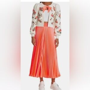 Alice and Olivia plated satin wide leg pant